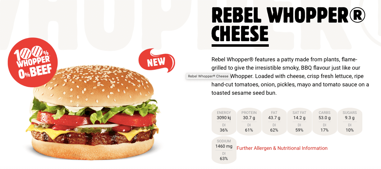The Rebel Whopper With Cheese And Meatless Meat Medical Money